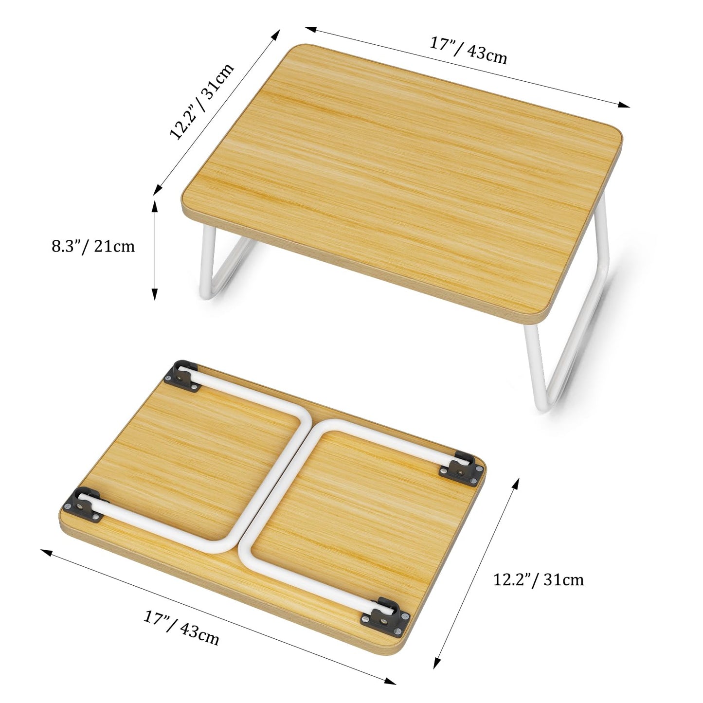 Lap Desks Laptop Tray for Bed or Couch, Breakfast Serving Tray with Folding Legs,Portable & Lightweight Mini Table, Laptop Stand for Working, Reading and Writing,Beige