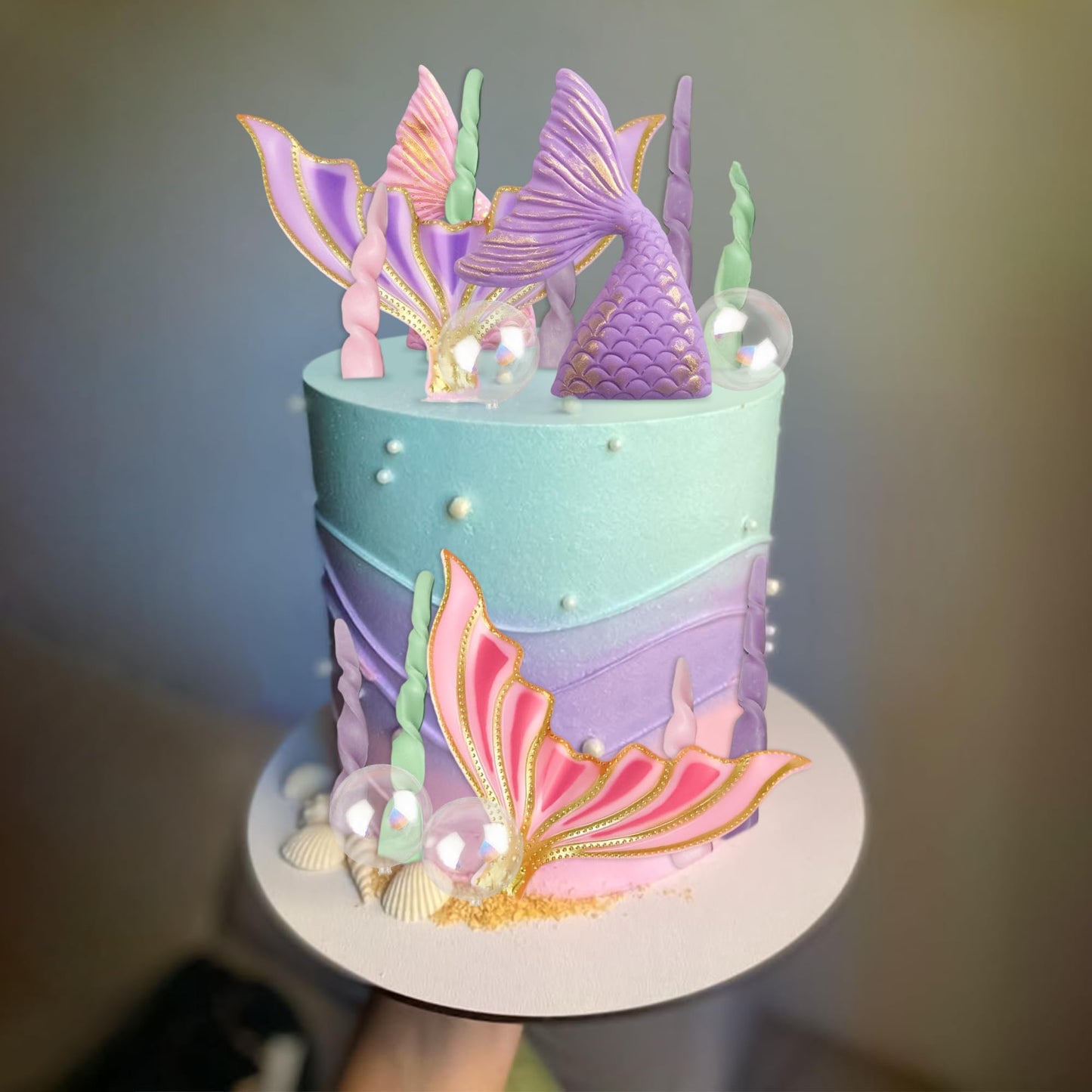 Mermaid Cake Topper Under the Sea Cake Decoration Mermaid Tail Cake Topper for Under the Sea Party decors
