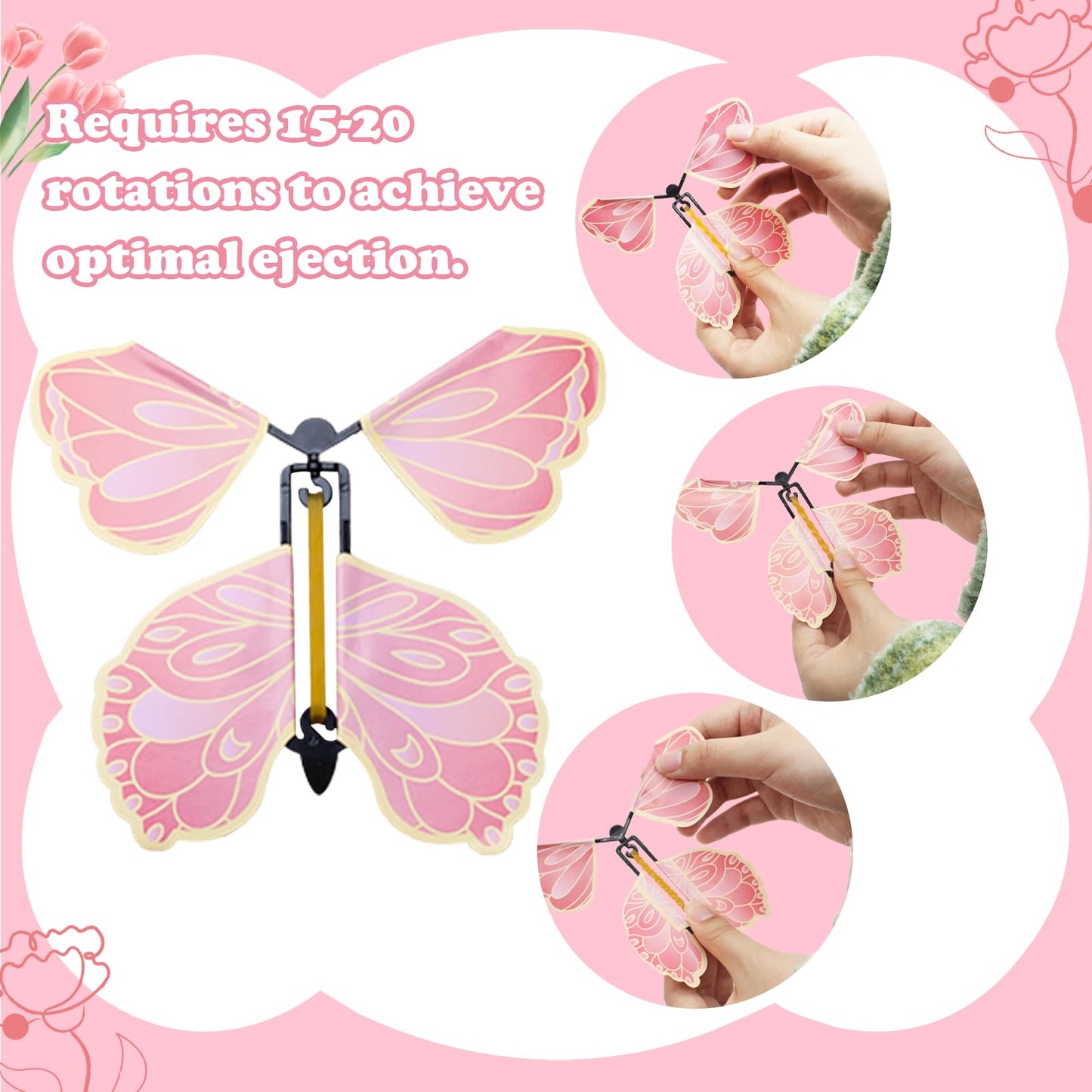 Timisea Flying Butterfly Surprise Explosion Gift Box,Butterfly Explosion Gift Box,Surprise Box,Contains Four Flying Butterflies,Suitable for Mother's Day, Birthday