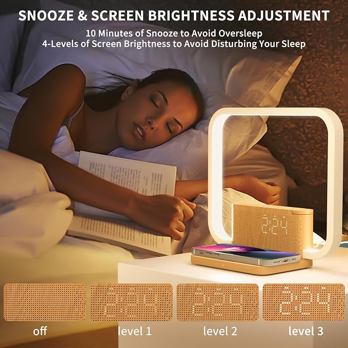 Sunrise Alarm Clock with Wireless Charging Desk Touch Lamp, Sunrise Lamp