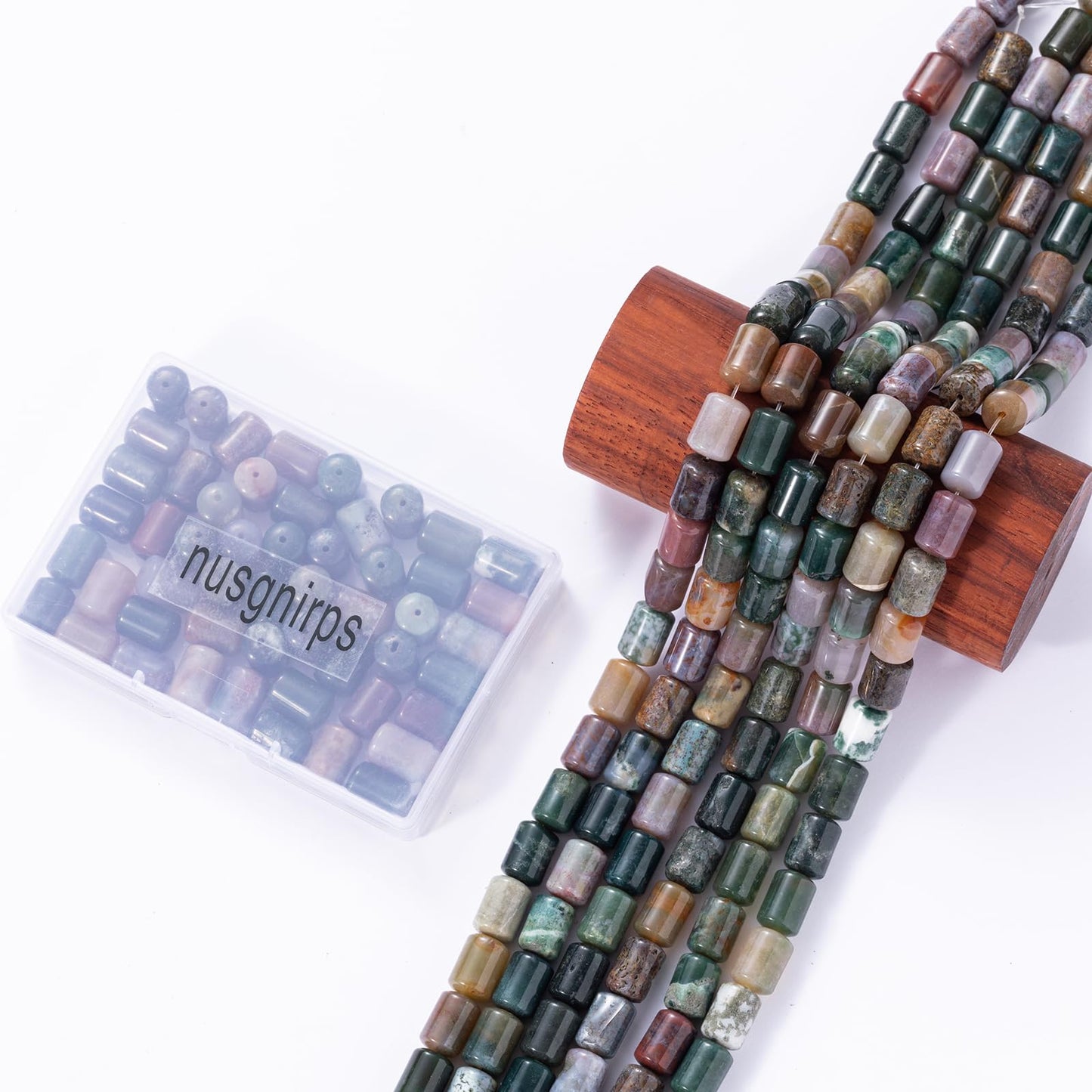 Natural Indian Agate Cylinder Tube Beads 10x14mm 38cm/str Loose Semi Gemstone Stone Beads for Making Bracelets Necklace