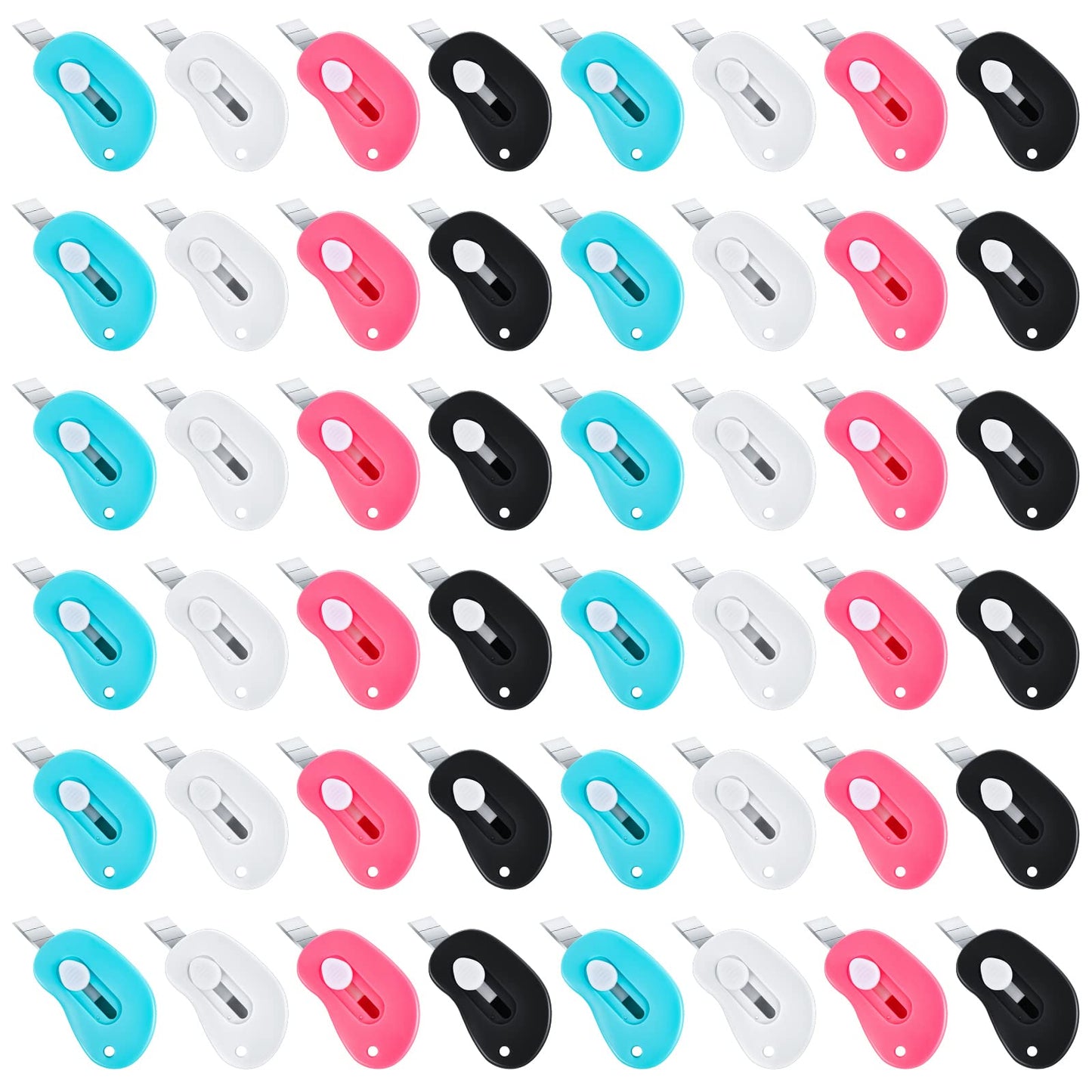 48 Pcs Mini Box Cutter Retractable Utility Knife Cute Style Back to School Supplies Portable Utility Pocket Knife Opener Letter Openers for Students Office School Class Stationery DIY Crafts