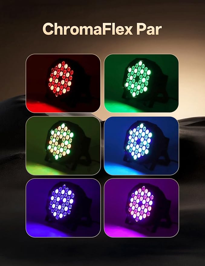 JAJALUYA LED Par Lights 36 LED Stage Lights 7 Modes RGB DJ Lights with Sound Activated Remote and DMX Control DJ Uplighting for Birthday Party Events Wedding Christmas Stage Lighting (8 Packs)