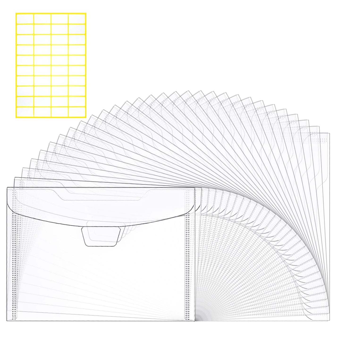 Hukado 30 Pieces Clear Stamp & Die Plastic Storage Bag, 9.4x7 Inches Resealable Large Envelope Pocket for Card Making DIY Scrapbooking Paper Craft and Cutting Dies Stencil