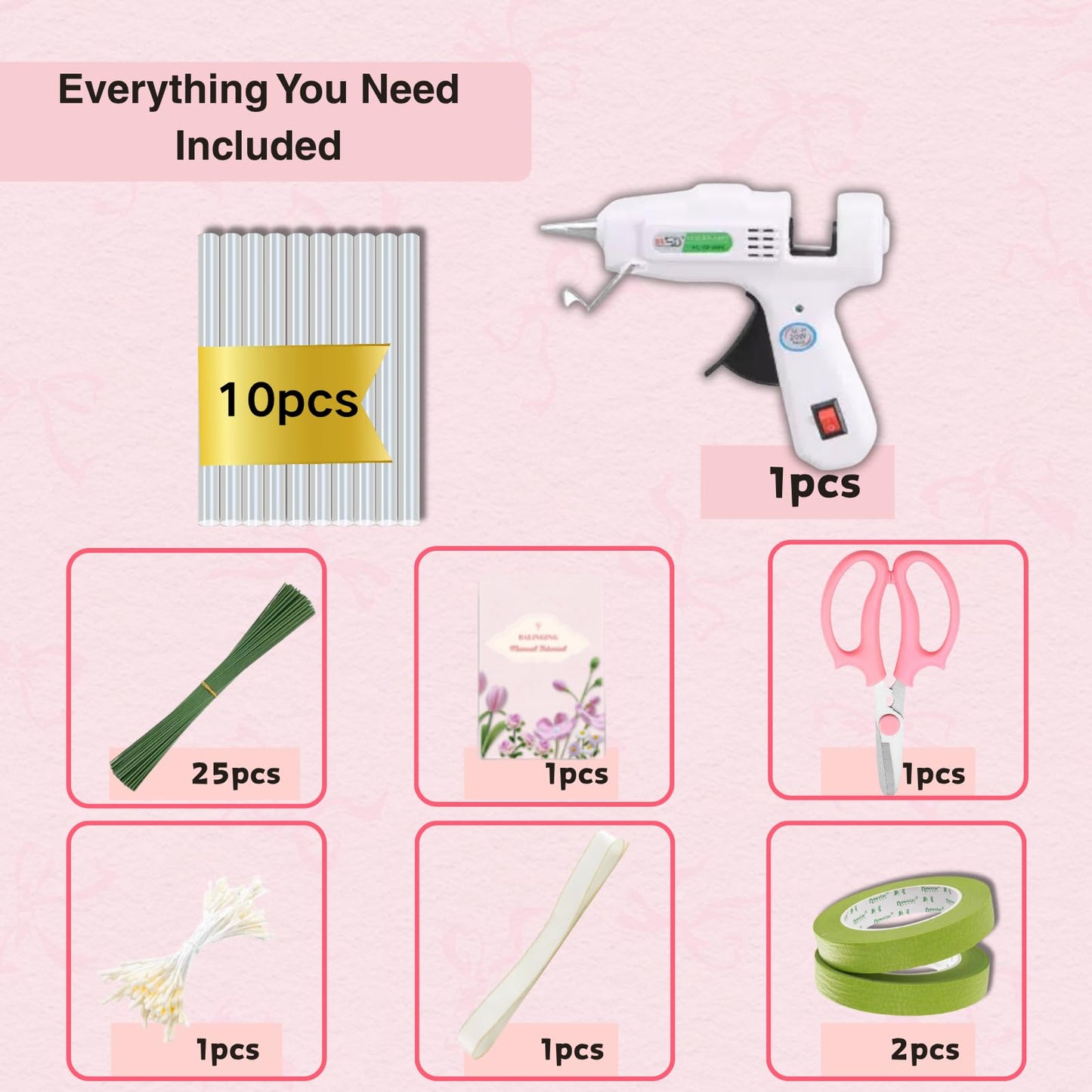 Xokpait 500pcs Pipe Cleaners Flowers Kit,Chenille Stems for DIY Flower Making Kit,Pipe Cleaners Projects Creative for DIY Art and Craft,Ideal for Holiday Decoration(Pink)