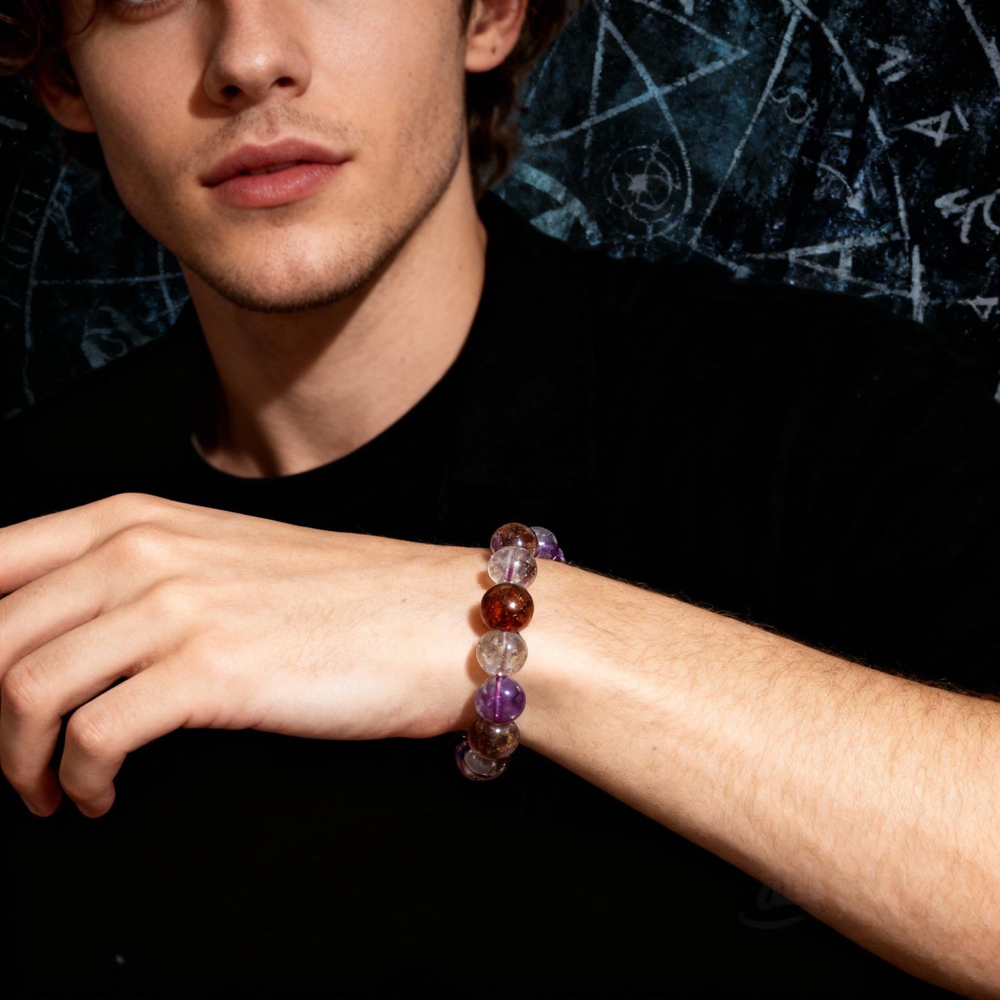 The Vida Handmade AAA+ Quality Crystal Stretch Elastic Bracelet - Nature Gemstone - Jewelry Gift - Holiday Gift - For Women & Men (Super 7)