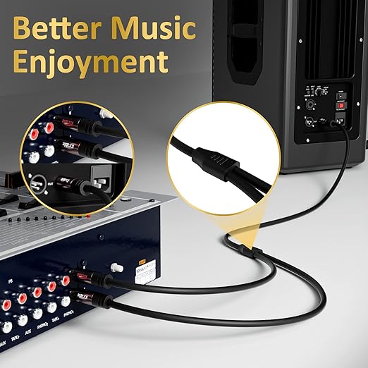 Kxable RCA Y-Adapter Splitter Cable 25 Feet, 1 RCA Male to 2 RCA Male Stereo Audio Subwoofer Cable, Bi-Directional, for Home Theater, Hi-Fi System, Amplifier, Speaker, 24K Gold Plated, OD:5.0MM