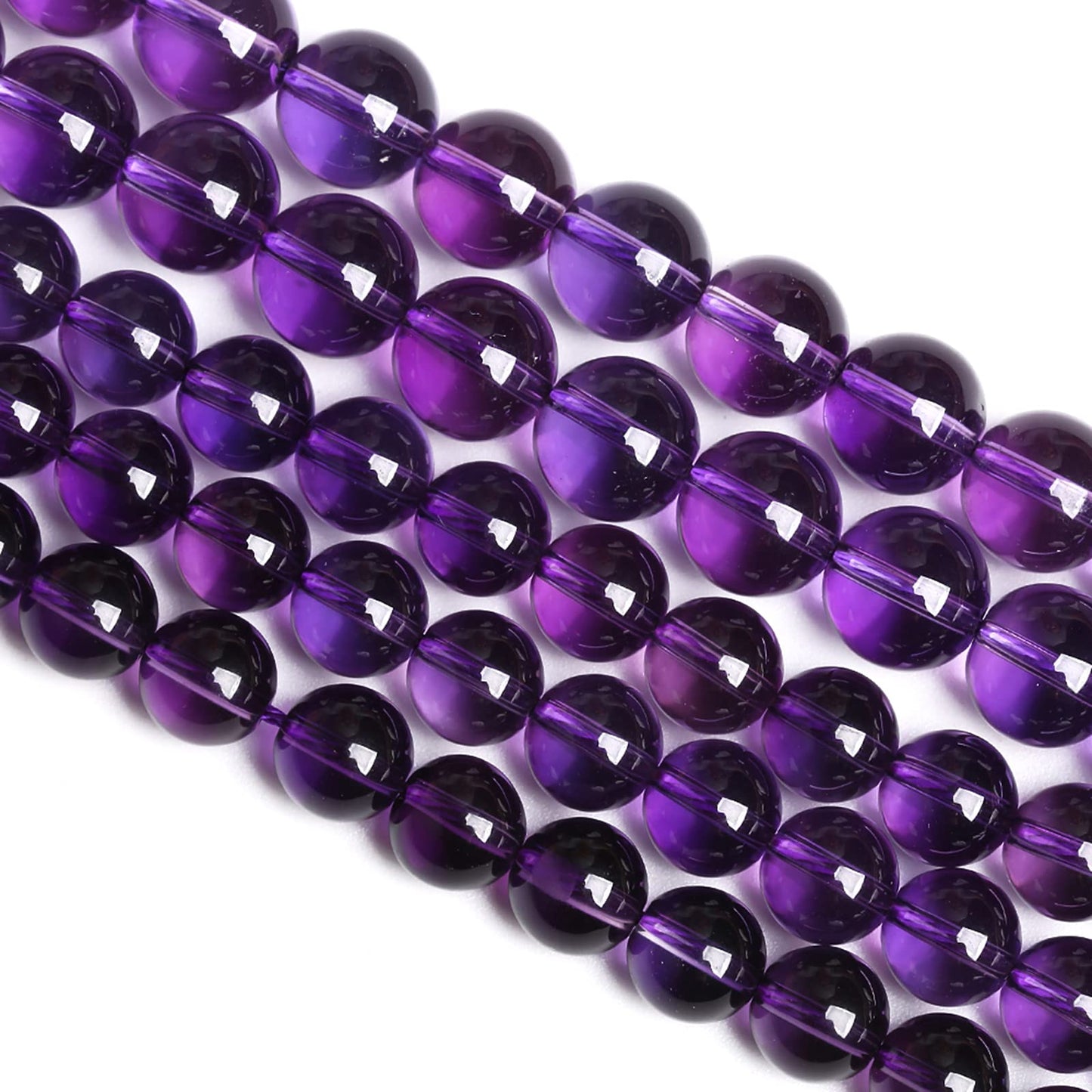 6MM 60PCS Natural Stone Clean Amethyst 3A Grade Crystal Loose Beads for Jewelry Making DIY Bracelet