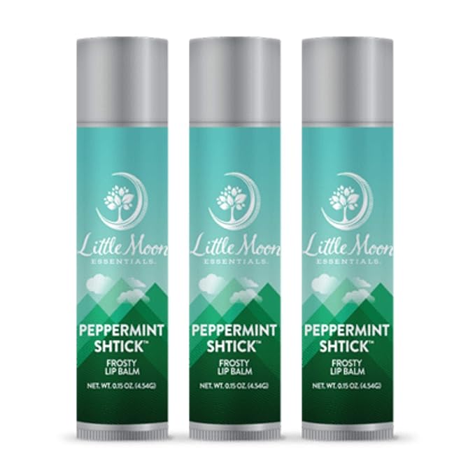 Little Moon Essentials Lip Balm (Peppermint Shtick, 3 Pack)