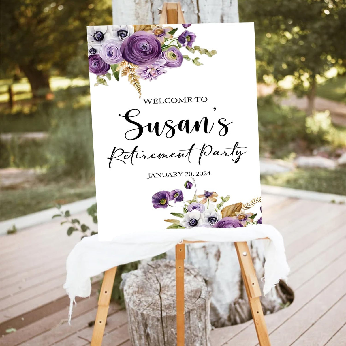Purple Retirement Party Welcome Sign, Editable Retirement Party Welcome Sign, Retirement Luncheon Welcome Sign, Retirement Party Decor, Purple Retirement Decor, Retirement Outdoor Sign