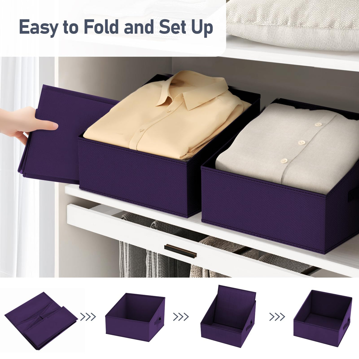 Closet Storage Bins 12 Pack (12 Count)