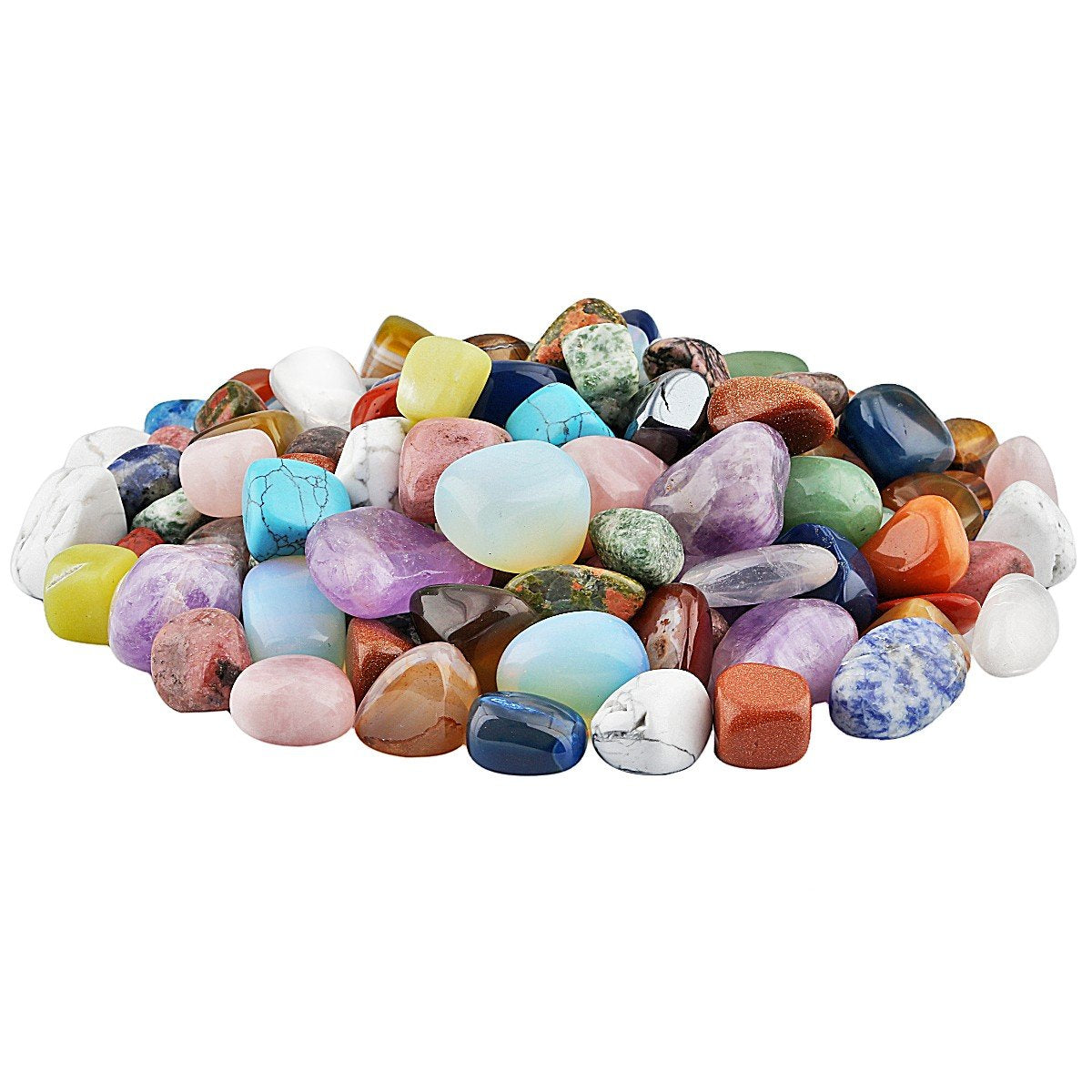 rockcloud 1 lb Tumbled Polished Stones Gemstone Supplies for Wicca,Reiki,Healing Crystal,Assorted Stones