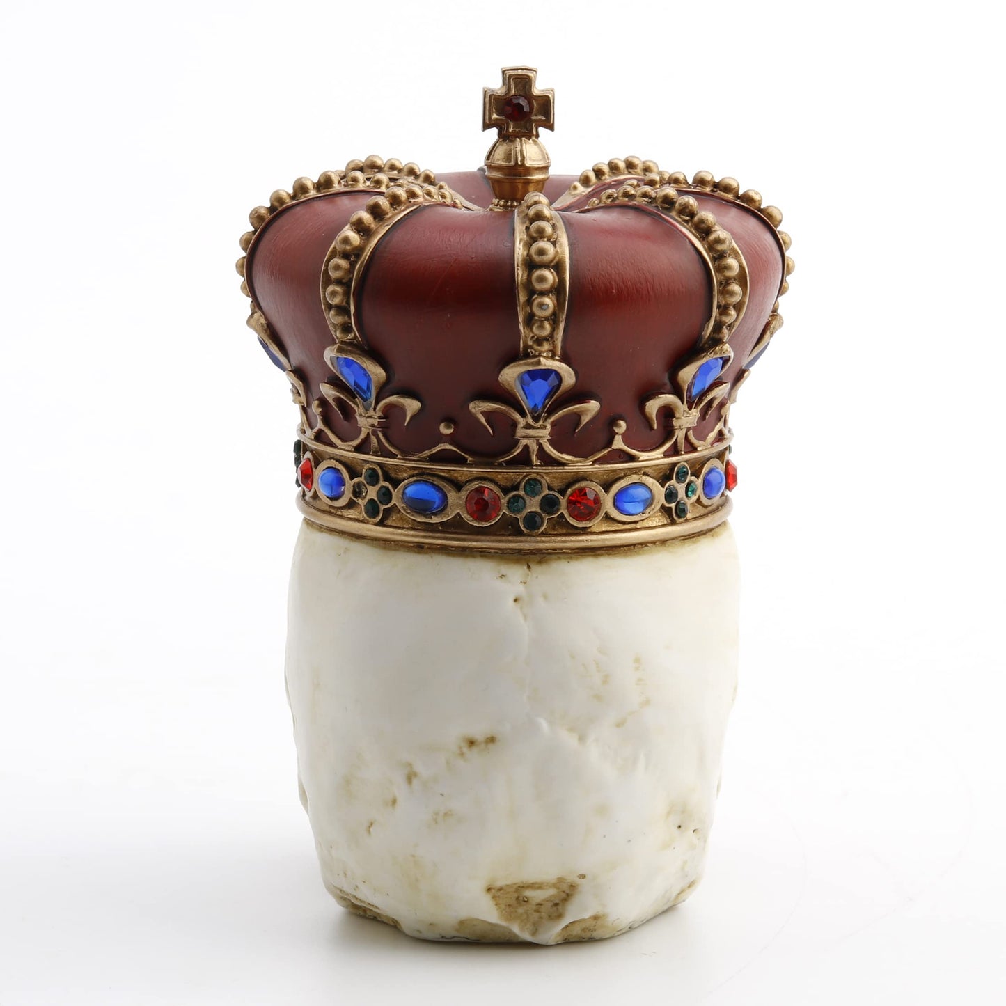 Veronese Design 4 3/8" Dreaded Monarch Skull Resin Sculpture Hand Painted Figurine