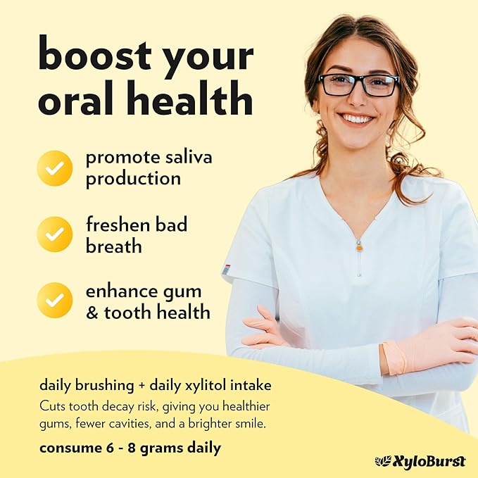XyloBurst - Xylitol Mints | Sugar Free Breath Mint for Oral Health | Gluten Free, Vegan, Keto Friendly | Aspartame Free Mints | Lemon | 200 Count Jar