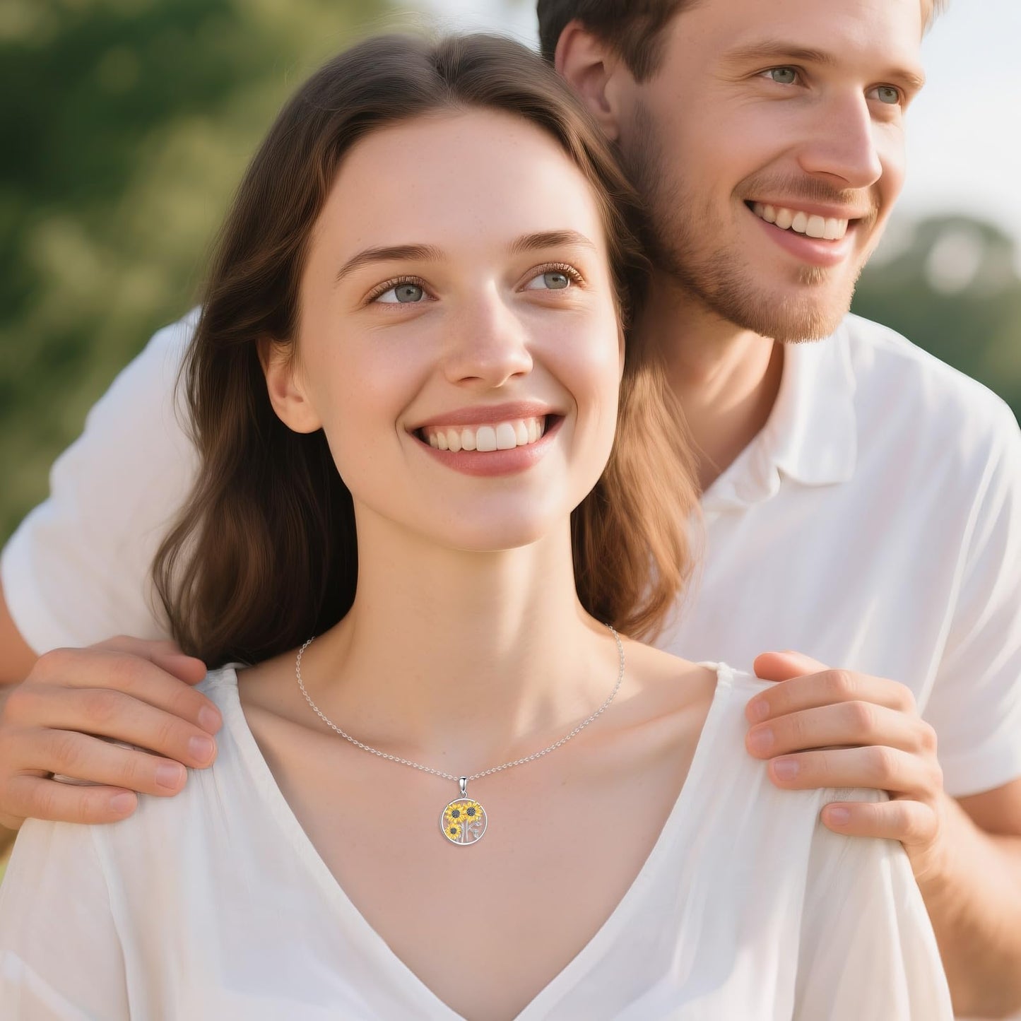 AOBOCO Sunflower Necklaces for Women 18K Gold Plated S925 Sterling Silver You Are My Sunshine Sunflower Gifts for Mom Her Inspirational Sunflower Gifts Christmas Birthday Gift for Women Motivation Sunflower Necklace