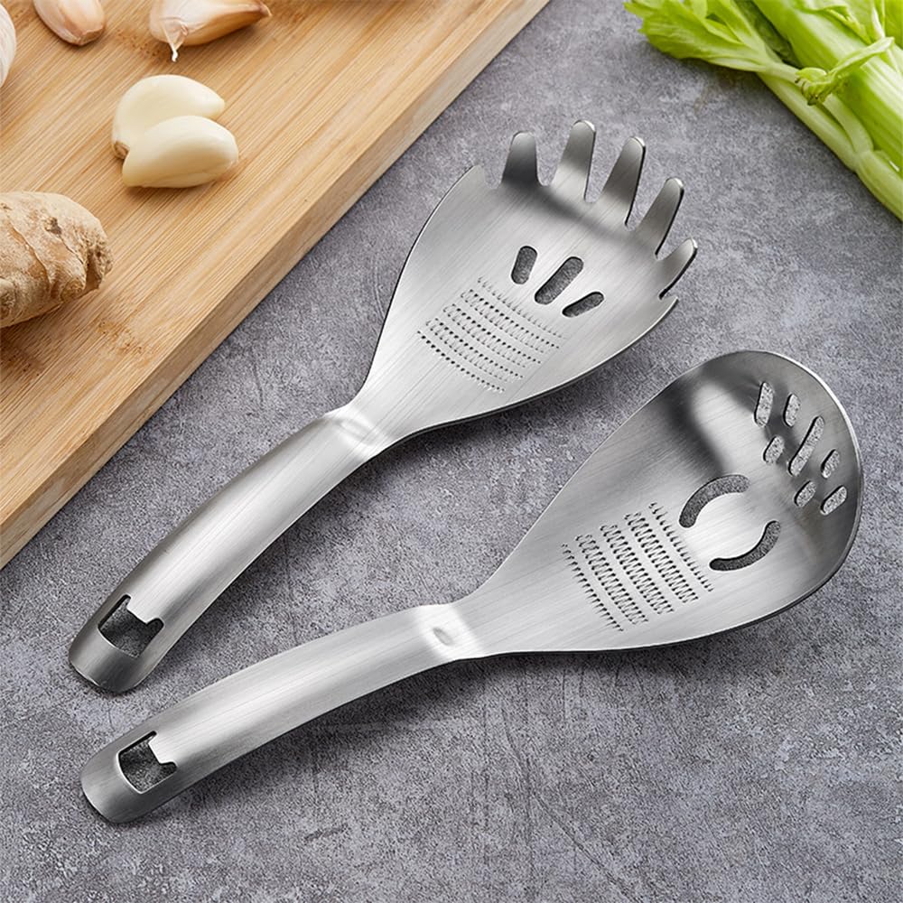 DONGKER Multipurpose Grinding Spoon,304 Stainless Steel Garlic Ginger Crusher Spoon Reverse Grinding Design for Home Kitchen Utensil