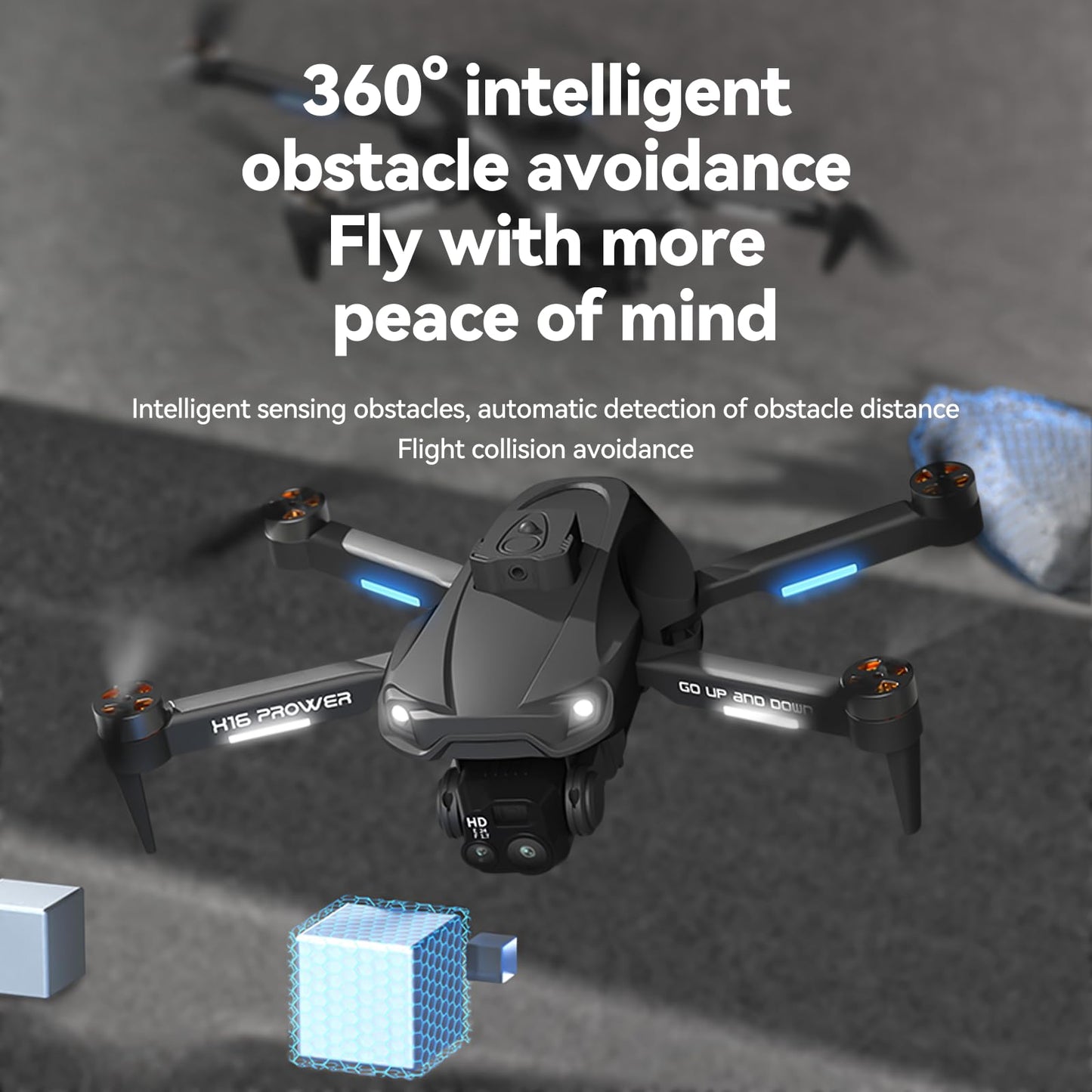 Camera Drone, TODAMU Drone with Camera for Adults&Beginners, Brushless FPV Mini Drone Easy to Fly, Obstacle Avoidance, Stable Hover, Gesture Selfie, Foldable Hover RC Quadcopter with 2 Batteries, Headless Mode