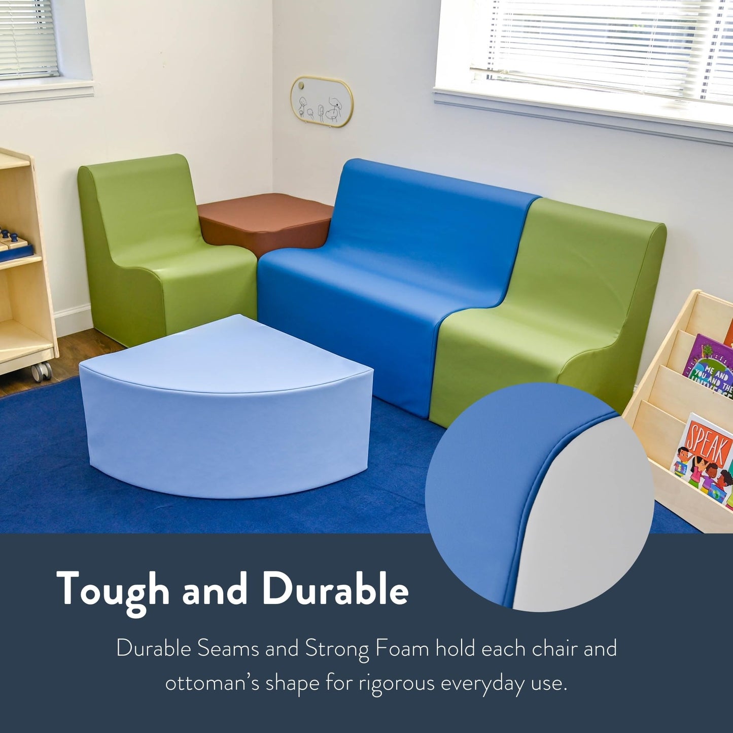 Children's Factory Versatile 3-in-1 FlexCube, Mix-and-Match Classroom Seating, Foam-Filled and Water-Resistant, Flexible Seating for Classroom Elementary, Yellow