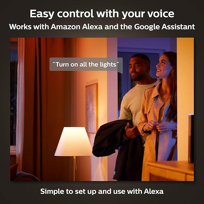 Philips Hue Smart 40W ST19 Filament LED Bulb - White Ambiance Warm-to-Cool White Light - 4 Pack - 550LM - E26 - Indoor - Control with Hue App - Works with Alexa, Google Assistant and Apple Homekit