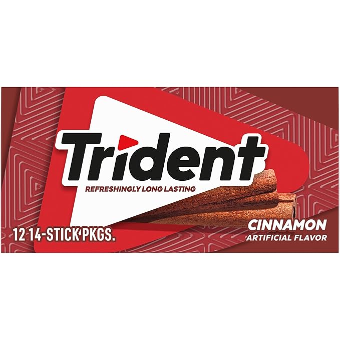 Trident Cinnamon Sugar-Free Chewing Gum, 12 Packs of 14 Pieces (168 Total Pieces)