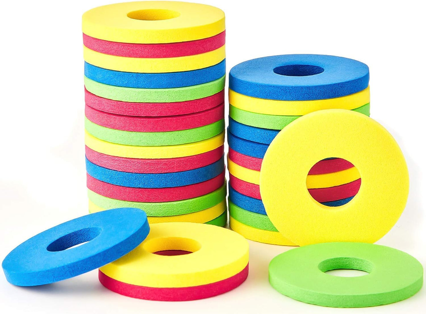 120 Pieces Foam Disc Shooter Flying Foam Disc Toy for Remote Control Robot Toy, Red, Blue, Yellow, Green