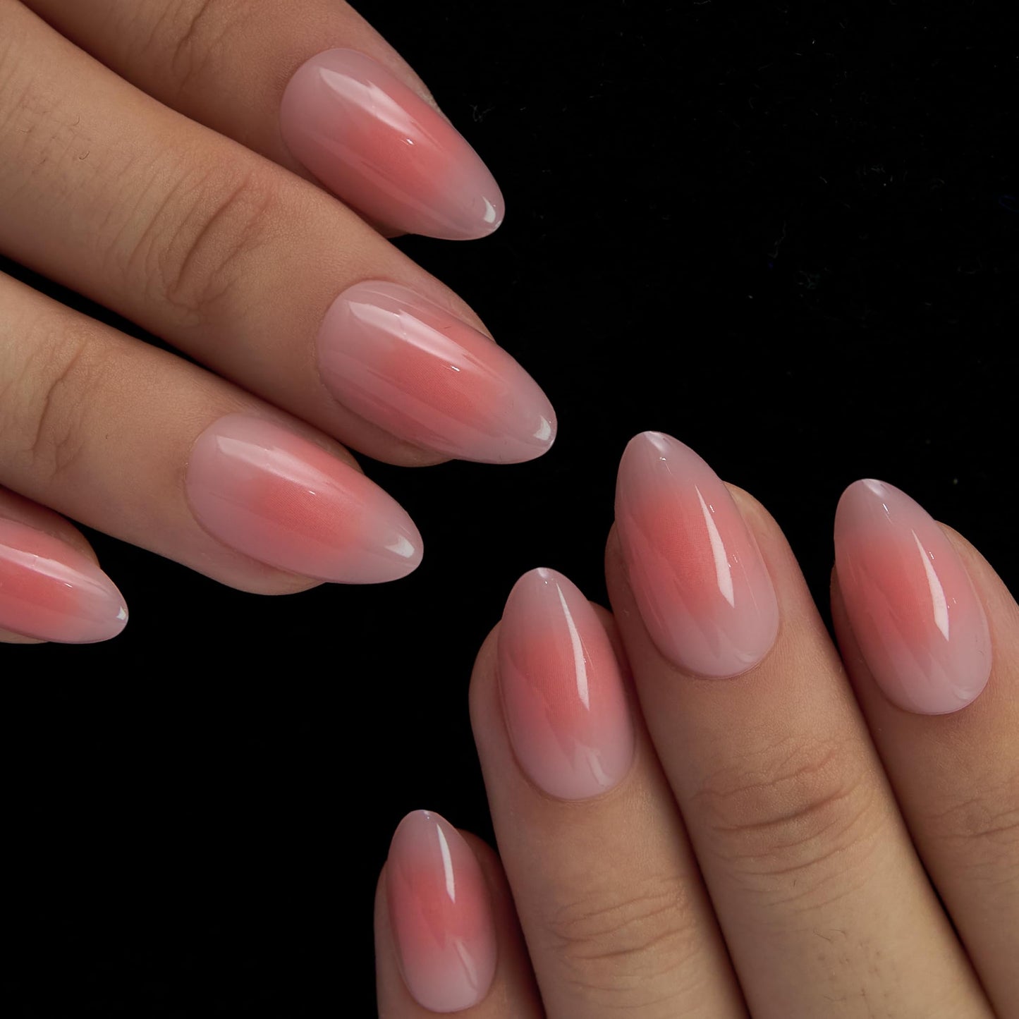 CurvLife Soft Gel Press On Nails – Reusable False Natural Fit Fake Nails Tips Stick Ons, Salon Quality UV Finish (Nude Blush Nails, Medium)