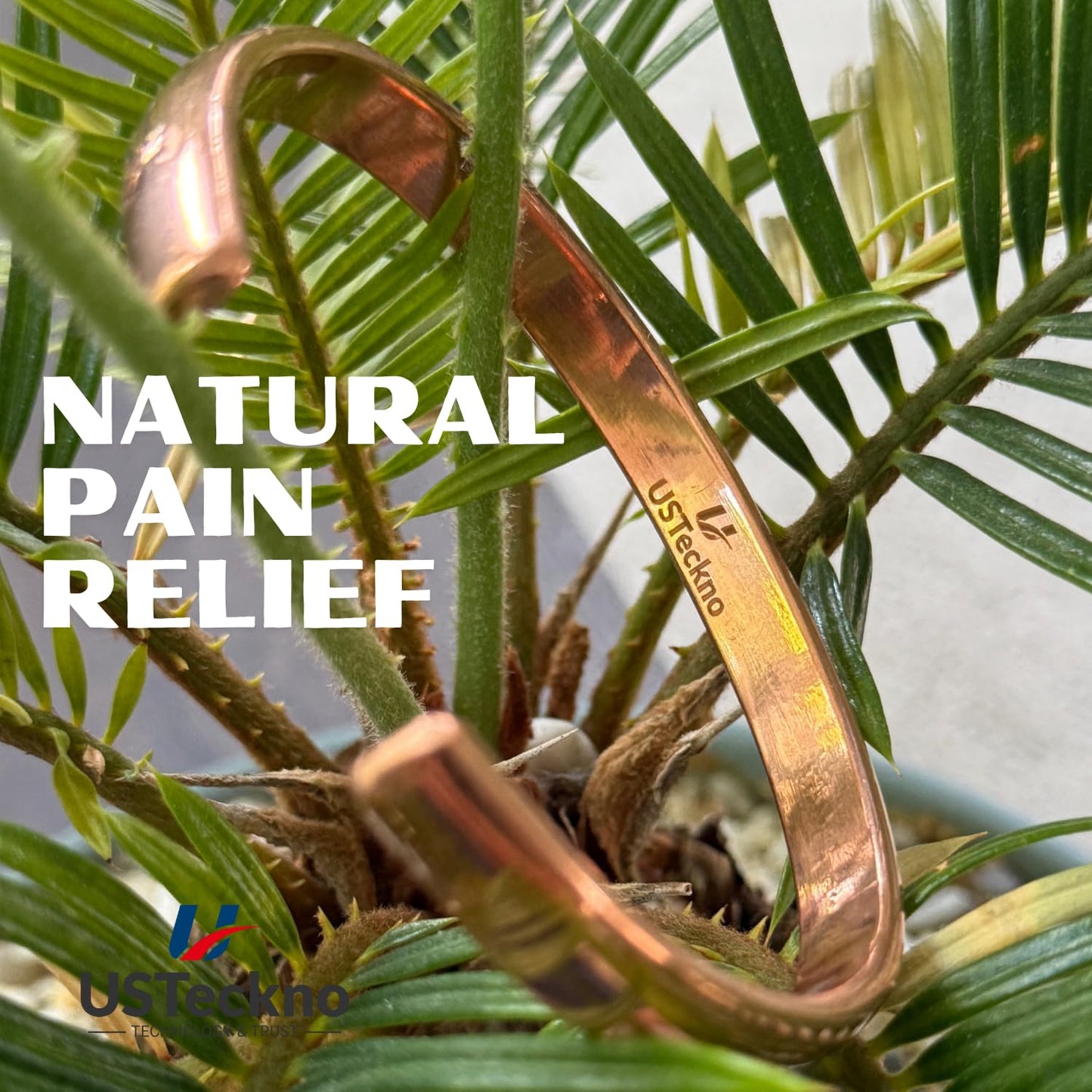 USTeckno Hand Forged 100% Pure Copper Bracelet. Made with Solid High Gauge Copper and Health benefits. Enhance your well-being in style