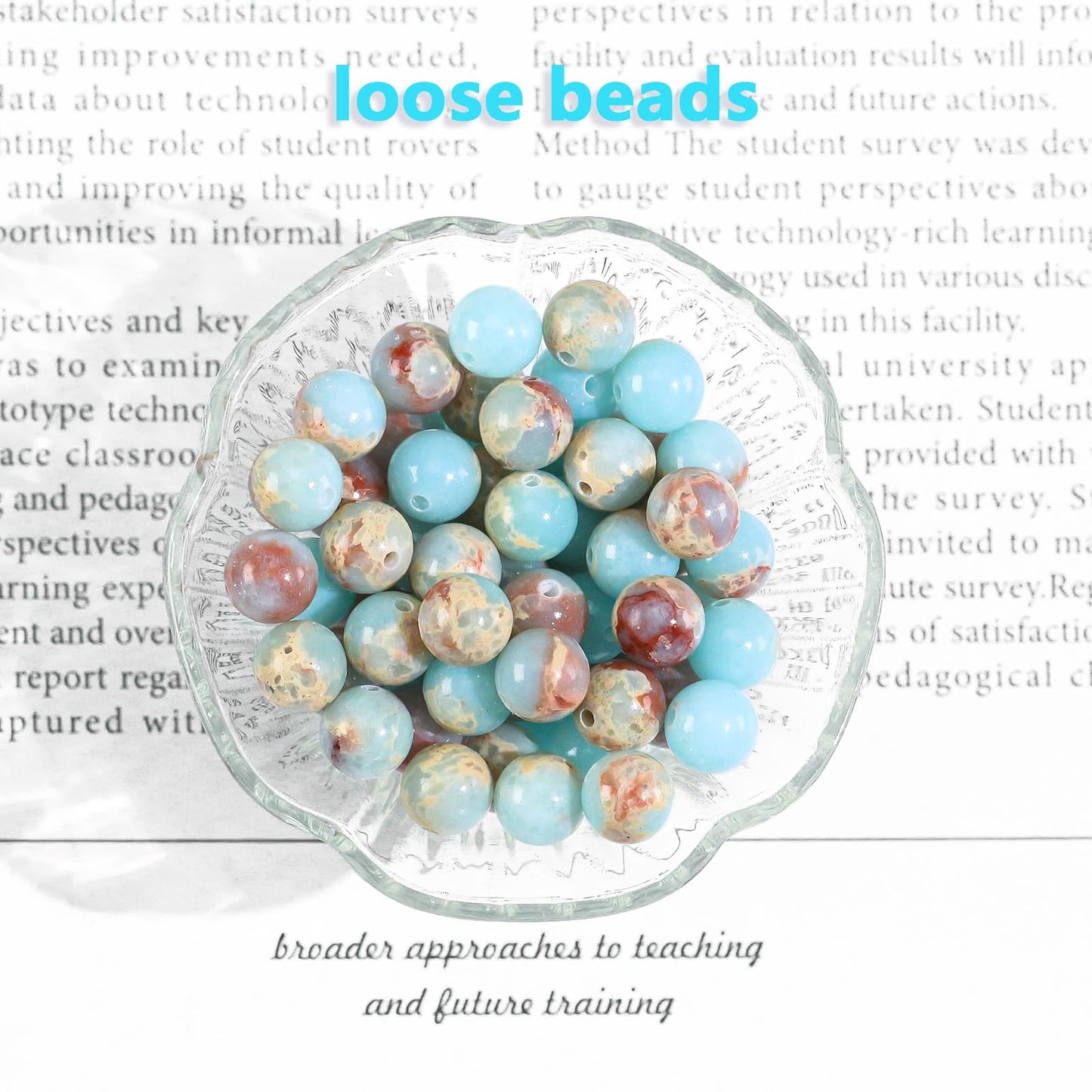 Natural Gemstone Round Loose Beads for Jewelry Making DIY Crystal Energy Healing 1 Strand 15" (Blue Jasper, 6mm (15"/Strand))