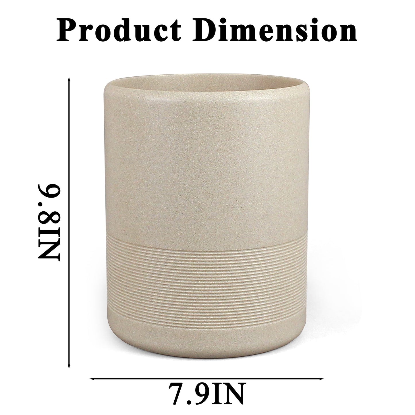YMXYJM Modern Resin Trash Can Bin, Wastebasket for Bathroom, Kitchen, Office, Home, Beige