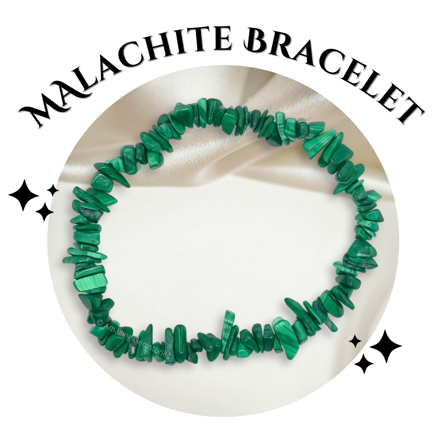 Amazing Gemstone Chips Bracelet (Malachite)
