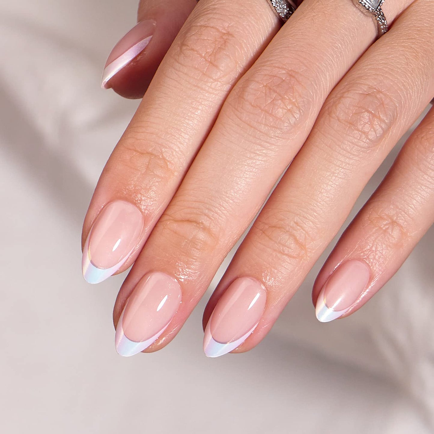 BTArtbox French Tip Press on Nails Toenails Short - Hope Hope & Mermaid