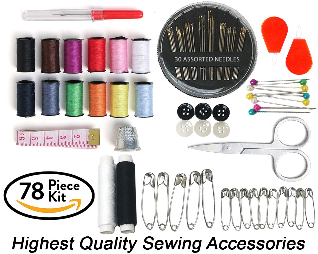 CraftLab Sewing Kits Mini Travel Sewing Kit - Portable Emergency Set with Needles, Thread, Scissors