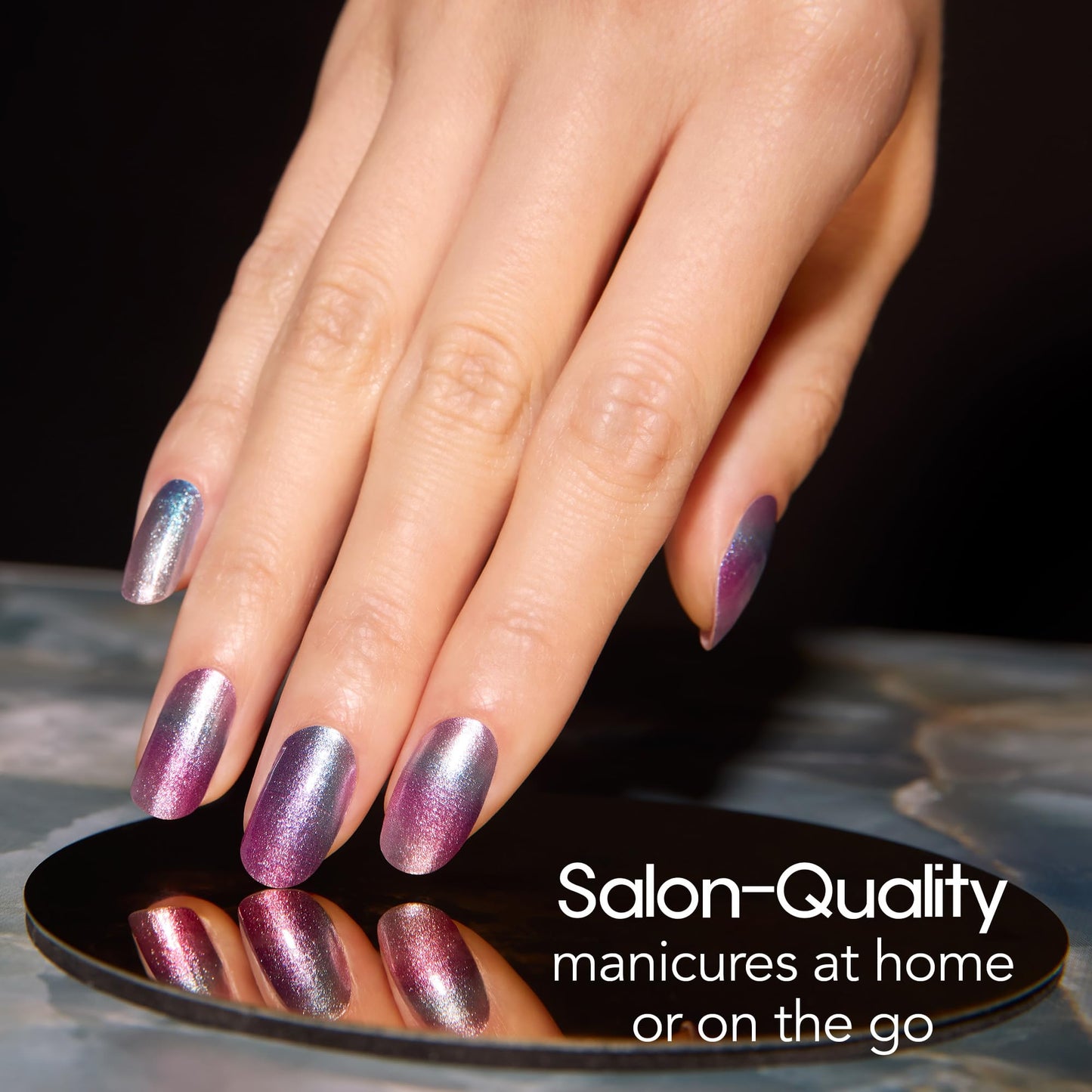 Color Street Wander Luster Nail Strips - Dreamy Gradient with Shimmer Finish, Shimmer Look, 16 Double-Ended Real Nail Polish Strips, Easy Application