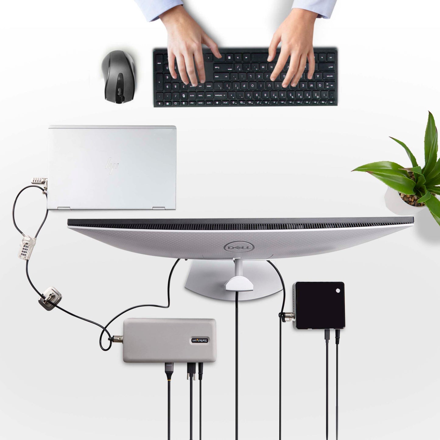StarTech.com Laptop/Desktop & Peripheral Lock Kit, Theft-Deterring Security Lock, K-Slot, 10ft (3m) Steel Cable, 3X Devices