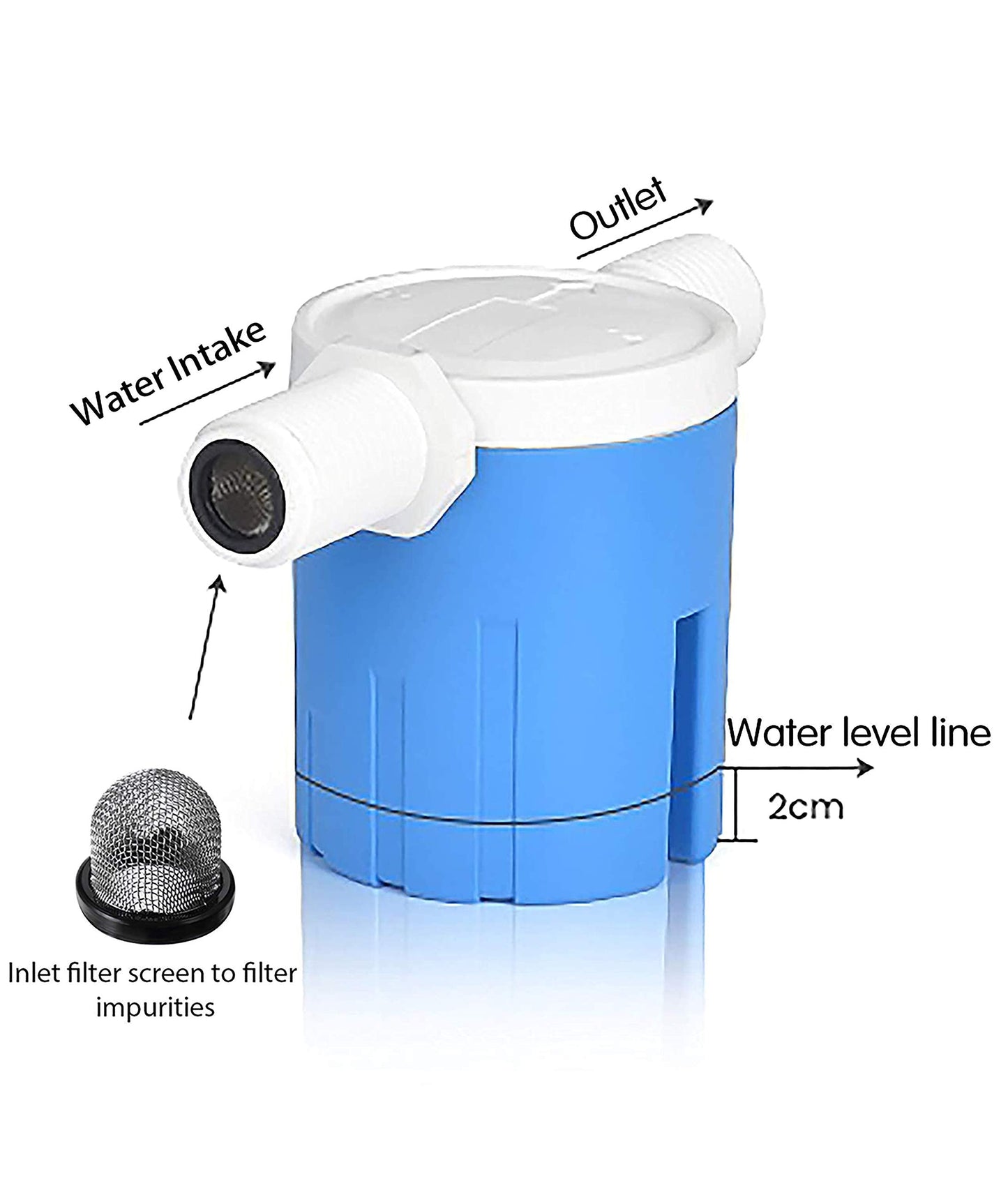 Automatic Water Level Control Valve - Inside Type, Float Valve for Water Tank, Solar Energy, Auto Pot, Aquarium 2PCS (1/2'' Side Inner)