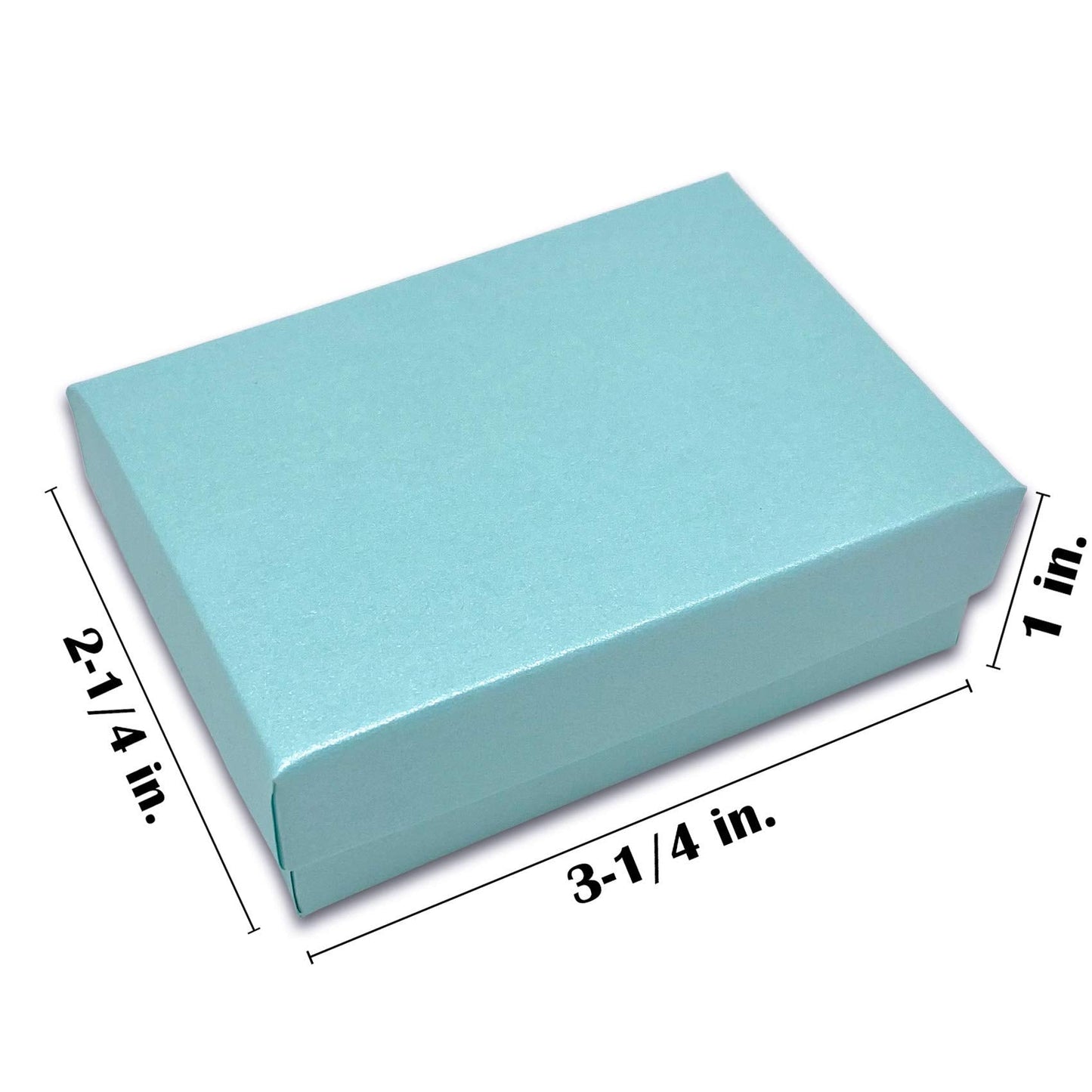 TheDisplayGuys - 25-Pack #32 Cotton Filled Cardboard Paper Jewelry Boxes Gift Case - Pearl Teal (3.3" x 2.3" x 1.0") - for Shipping or Storage