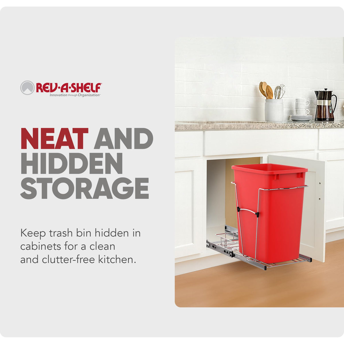 Pullout Trash Can for Kitchen Cabinets 35 Qt Garbage Waste Recyling Bin with Full Extension Slides