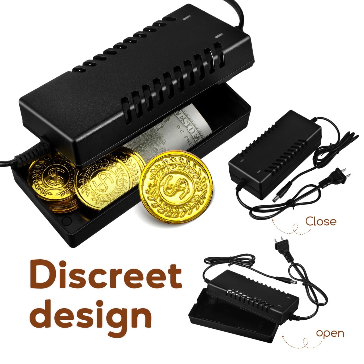 DOITOOL SSecret Hiding Containers Fake Wall Plug Hidden Safe Box Plastic Charger Plug Concealed Storage Box for Cash Jewelry Keys Coins Travel Home Security