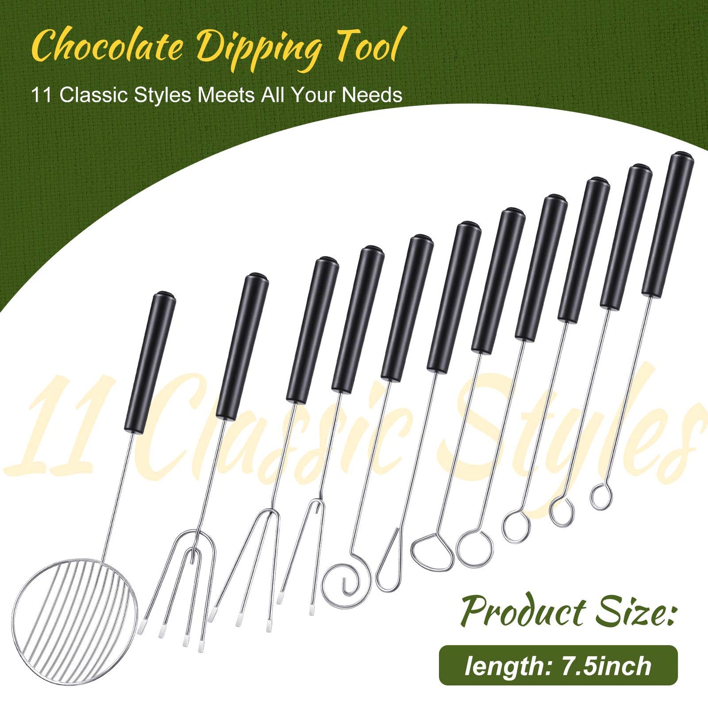 Yoande 17 Pieces Candy Dipping Tools Set Culinary Decorating Spoons Chocolate Dipping Scoop Kitchen Cooking Tweezers Tongs Icing Spatula for Decorative Plates Making Desserts
