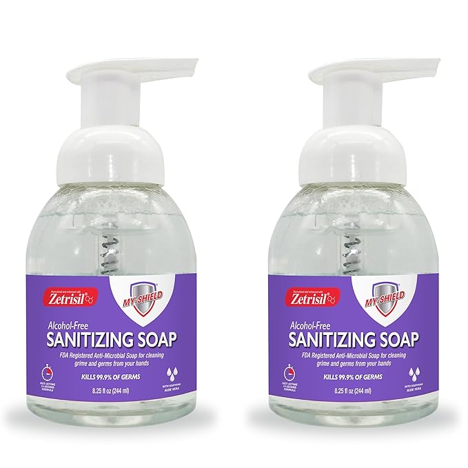 Sanitizing Soap – 8.25 oz (2-pack) Alcohol-Free, Formulated with Zetrisil. FDA Registered