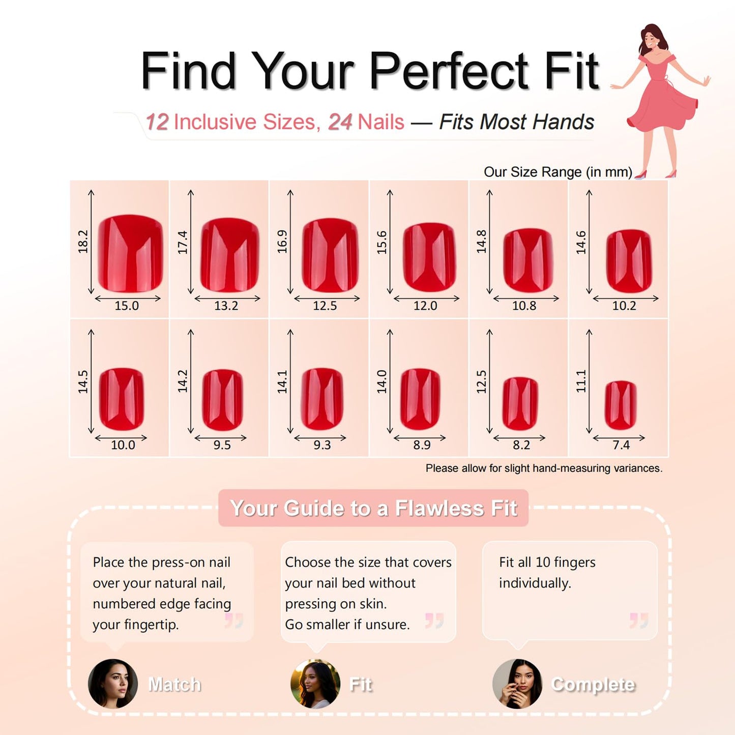 Red Short Press On Nails, Glossy Classic Red Square Shape, Bold Salon Quality False Nails, Elegant Chic Style, 24 Pcs for Women