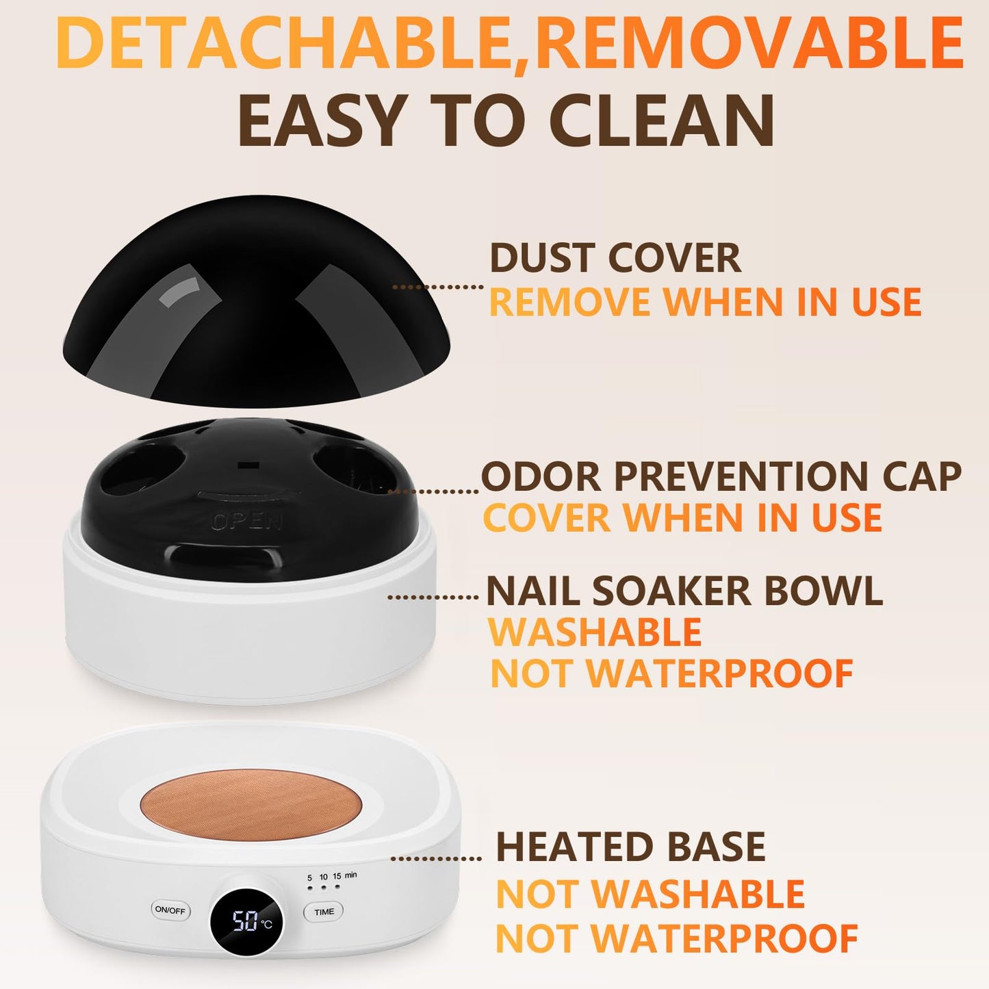 Electric Nail Soaking Bowl, Adjustable Temperature Heated Soak off Bowls Nail Polish Remover Warmer Machine Acrylic Nails Soak Bowl, Professional Finger Manicure Soaking Bowls for Home Salon