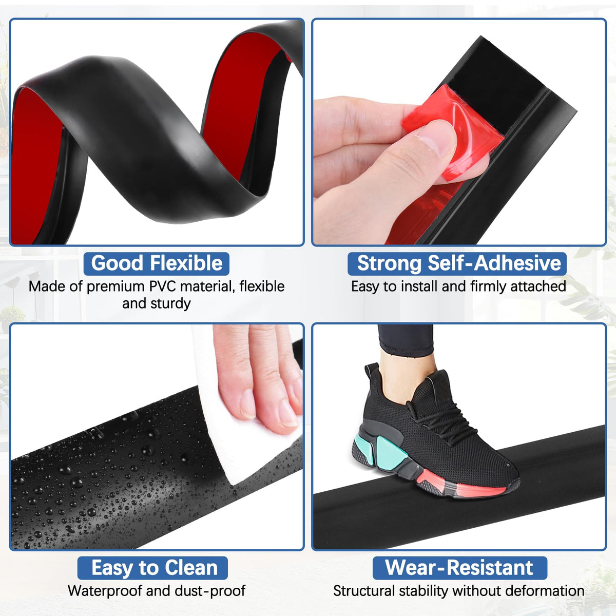 Vinyl Floor Transition Strip Self Adhesive Door Threshold Strip (3.3 Foot)