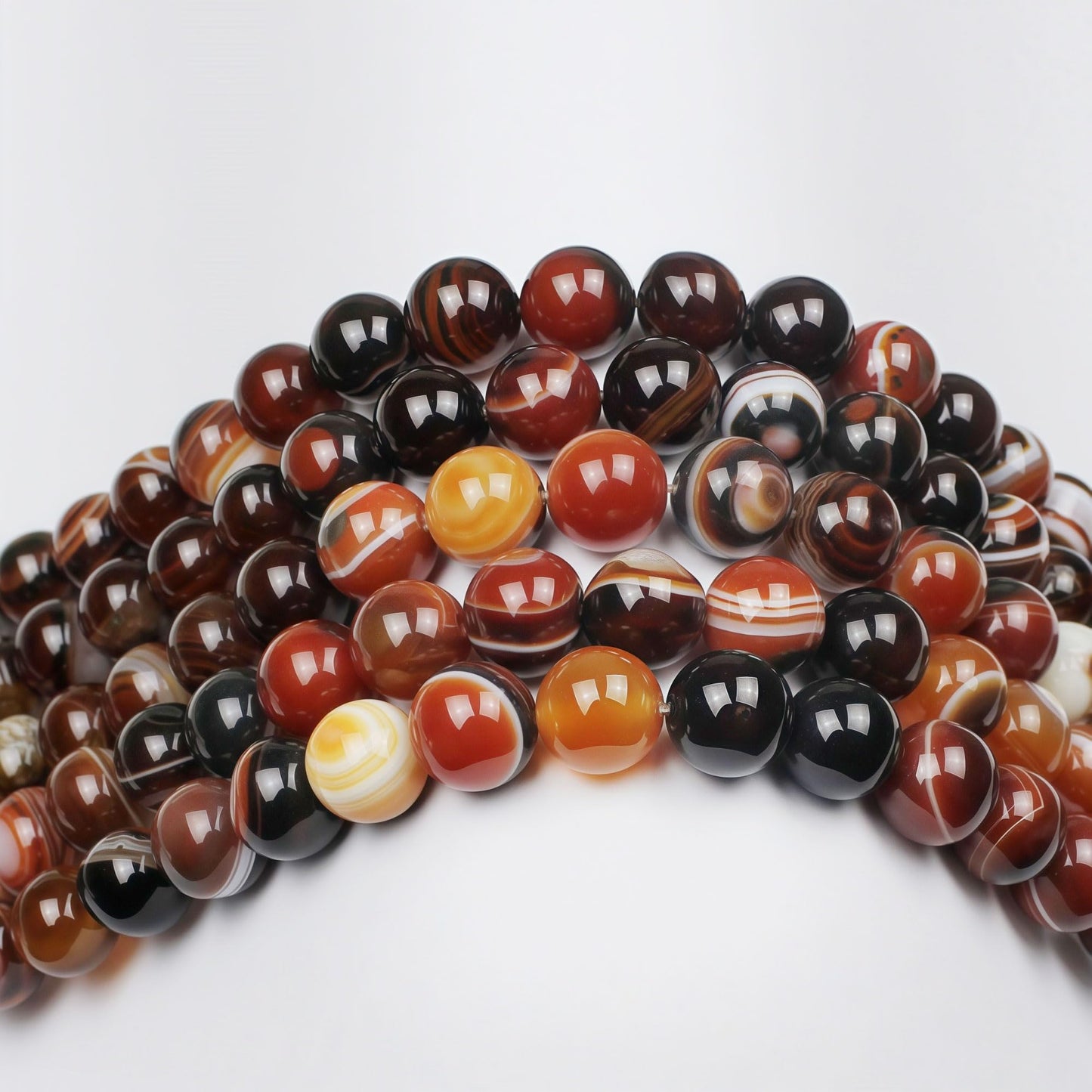 MJDCB Red Coffee Agate Beads Natural Agate Stone Round Loose Beads Ball Handmade Jewelry Bracelet Making DIY (10mm)