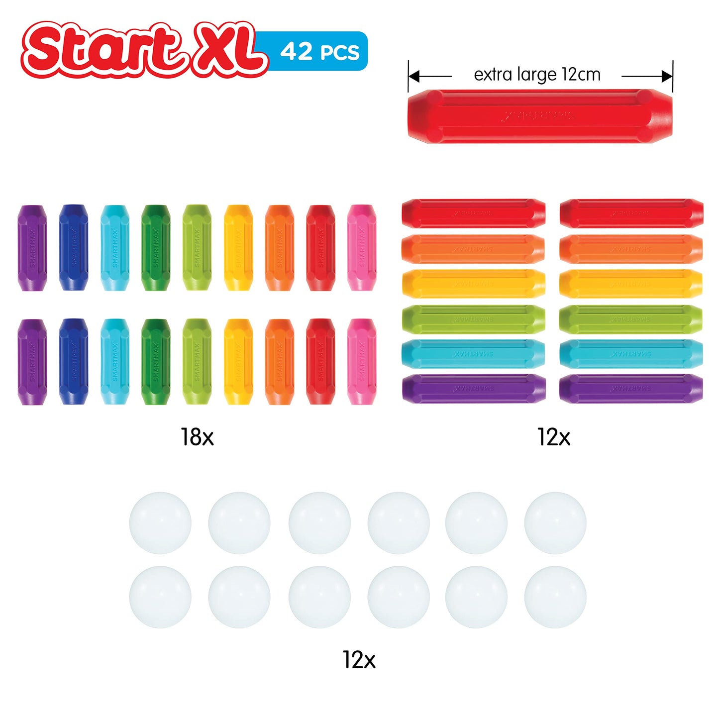 SmartMax Start XL (42 pcs) STEM Magnetic Discovery Building Set Featuring Safe, Extra-Strong, Oversized Building Pieces for Ages 3+