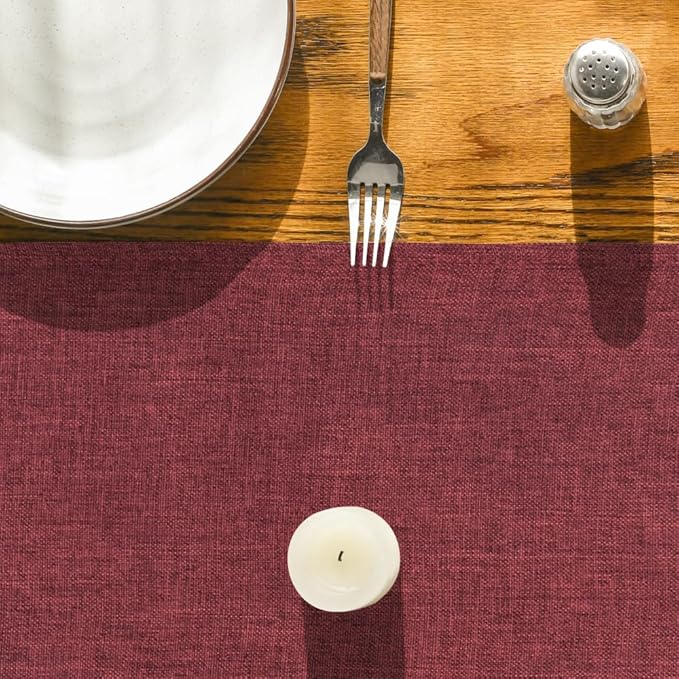 Artoid Mode Dark Red Table Runner, Seasonal Christmas Valentine's Washable Kitchen Dining Table Decoration for Home Party Decor 13x60 Inch