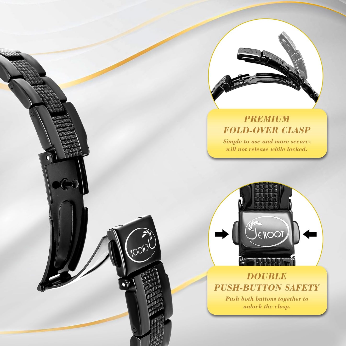 JEROOT Ultra Strength Magnetic Bracelet for Women | 3500-6000 Gauss Neodymium Magnets | Magnetic Therapy Jewelry with Adjustable Tool & Gift Packaging