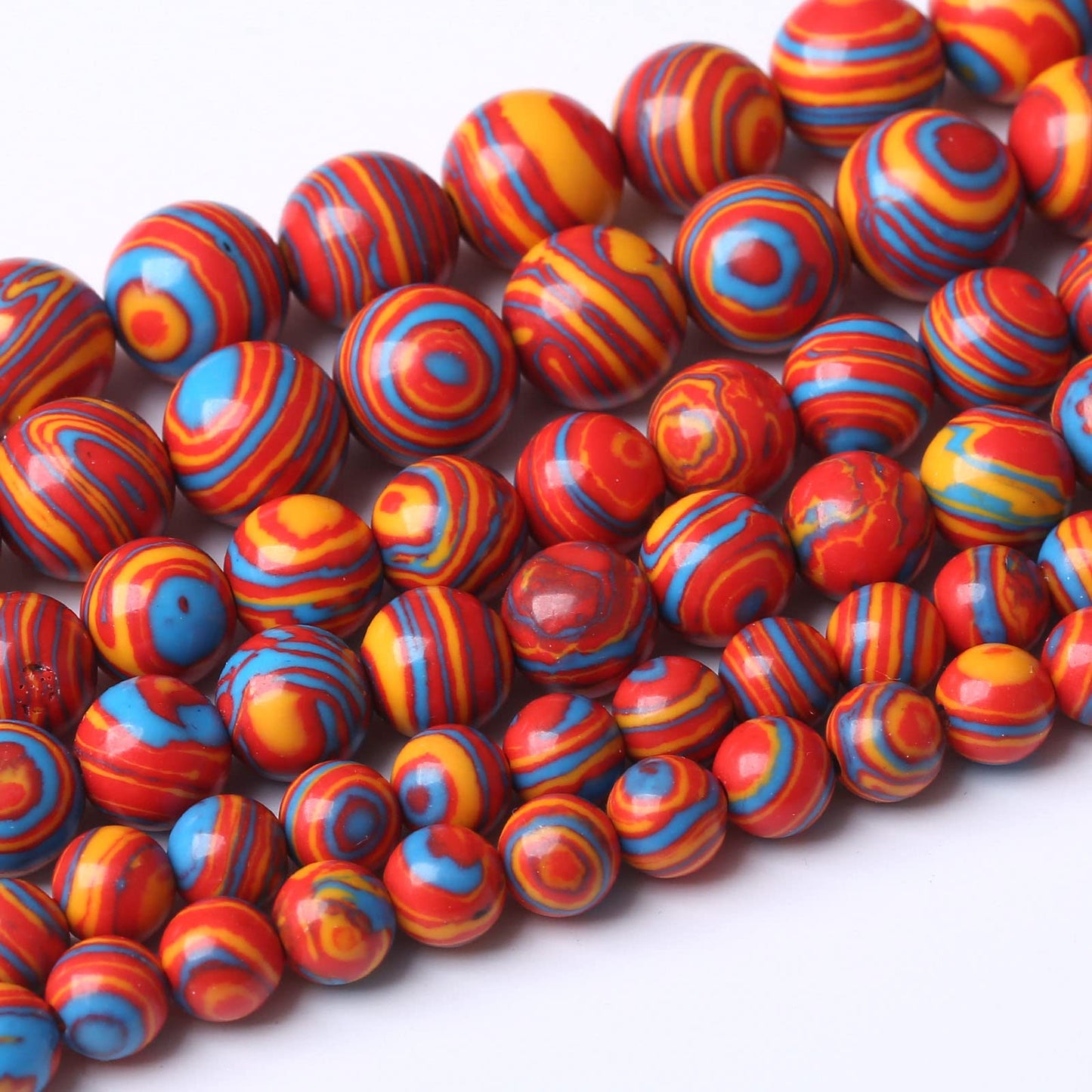 60PCS 6MM Beads Red Malachite Beads Round Loose Beads Natural Gem Beads for Jewelry Making 15"