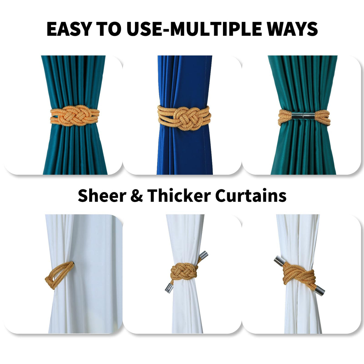 2 Pack Magnetic Curtain Tiebacks (2 Count)