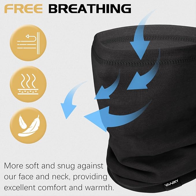 Neck Gaiter Winter Neck Warmer for Men & Women Windproof Face Mask for Cold Weather Breathable Ski Face Cover Scarf